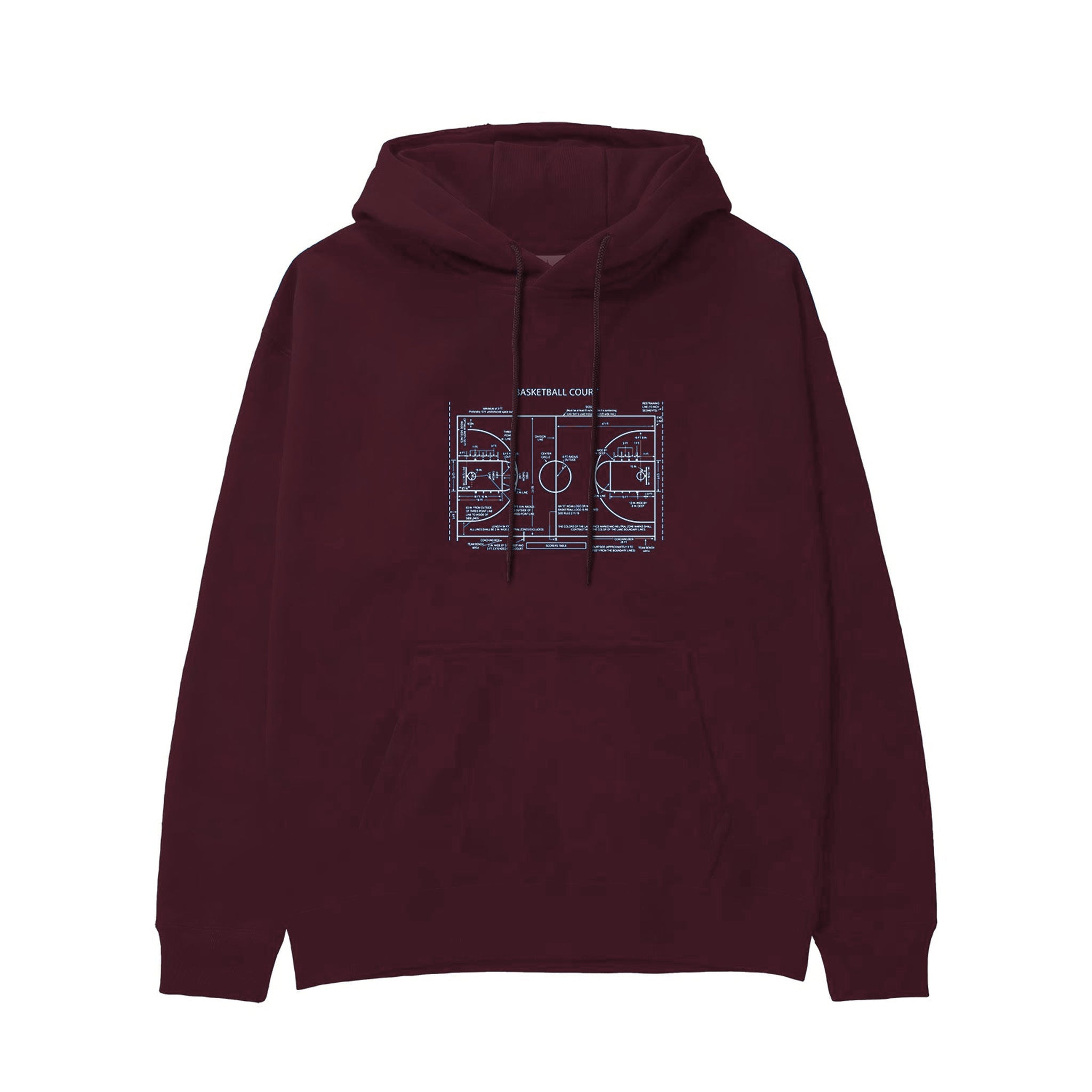 Basketball Court Hoodie — Bordo — Görsel 1