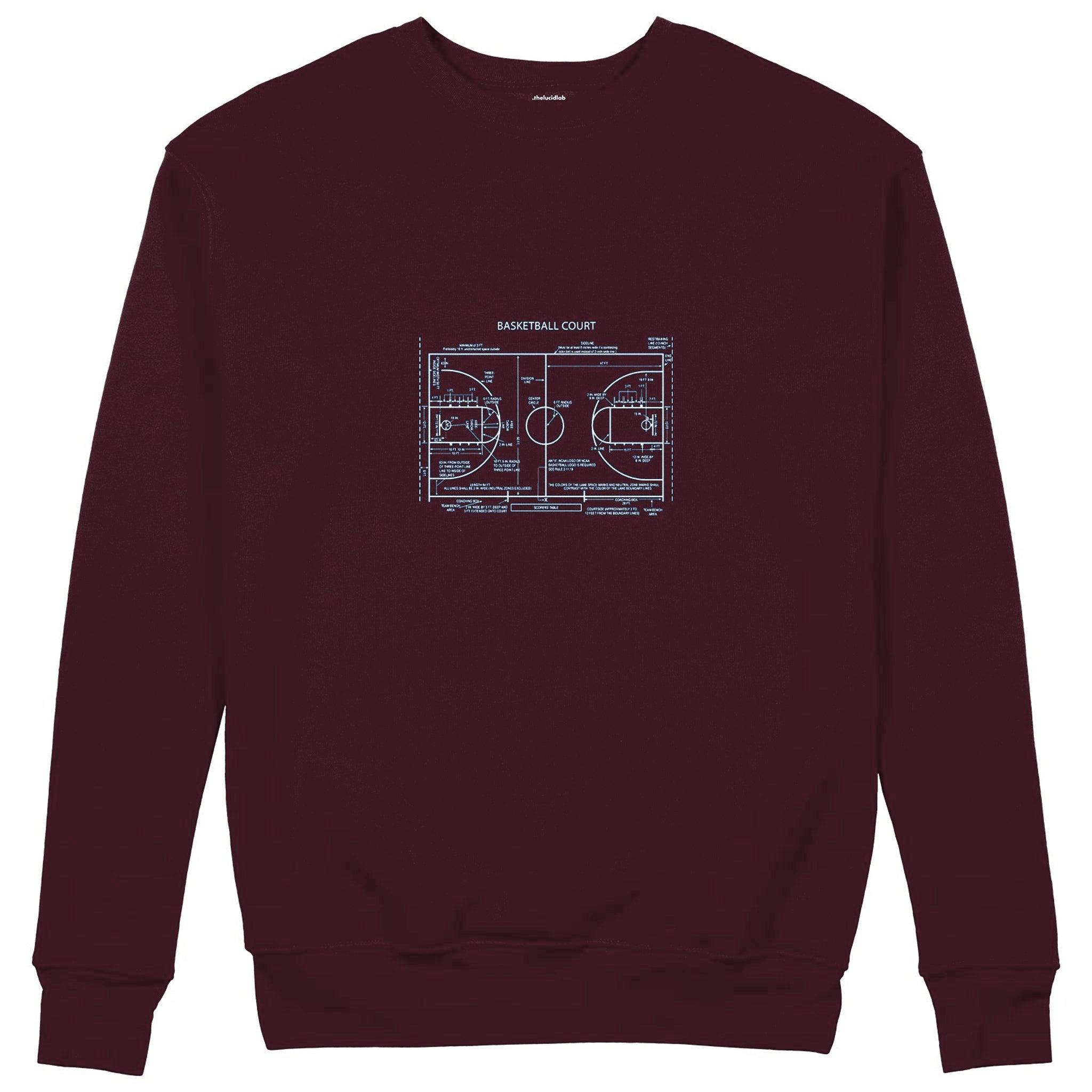 Basketball Court Sweatshirt — Bordo — Görsel 1