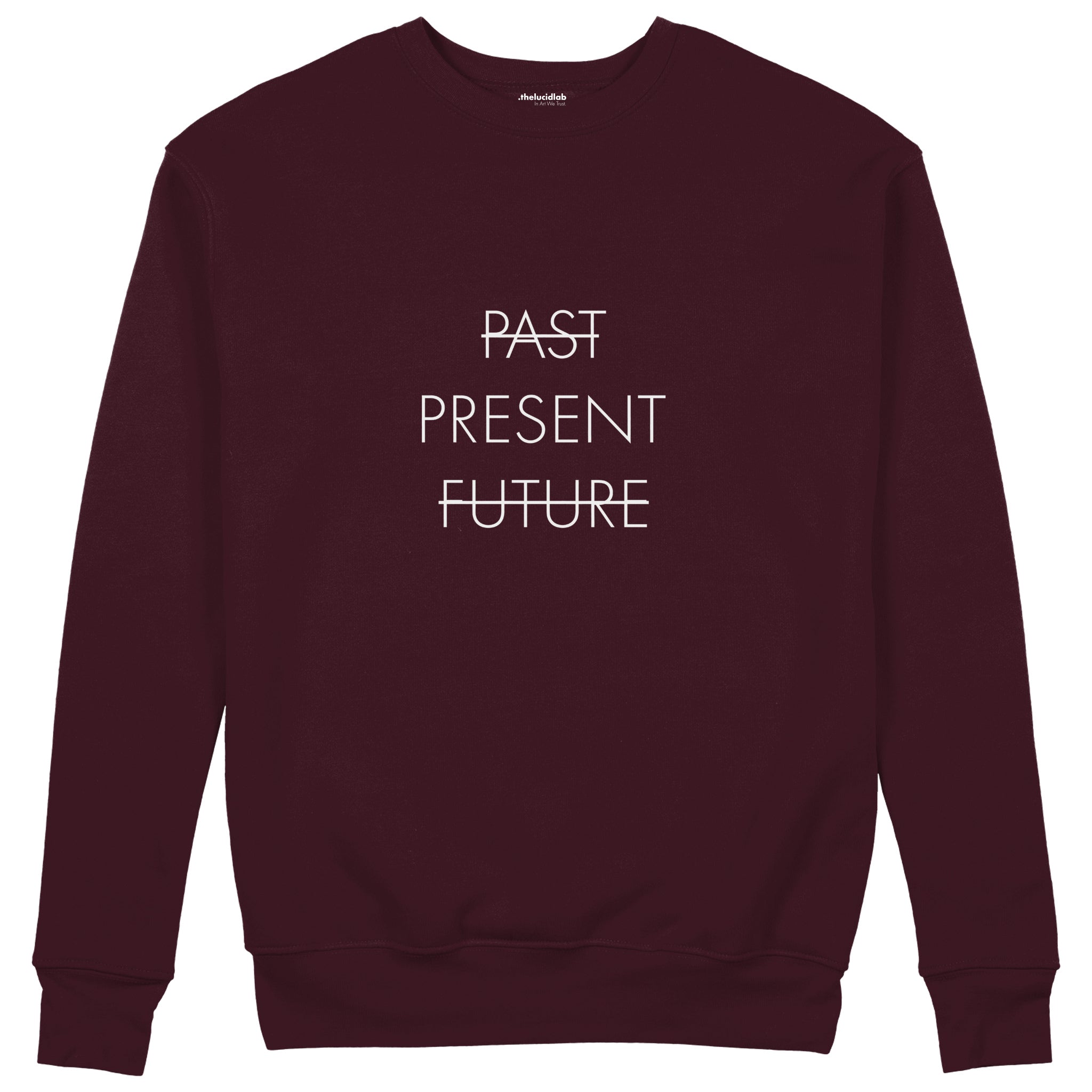 Past Present Future Sweatshirt — Bordo — Ön