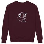 Wine Lover Cat Sweatshirt — Bordo — Görsel 1