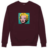 Andy Warhol / Marilyn Monroe Blue Sweatshirt — Bordo — Ön