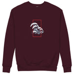 Perspektif Kanagawa Dalgası Sweatshirt — Bordo — Görsel 1