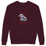 Perspektif Kanagawa Dalgası Sweatshirt — Bordo — Görsel 1