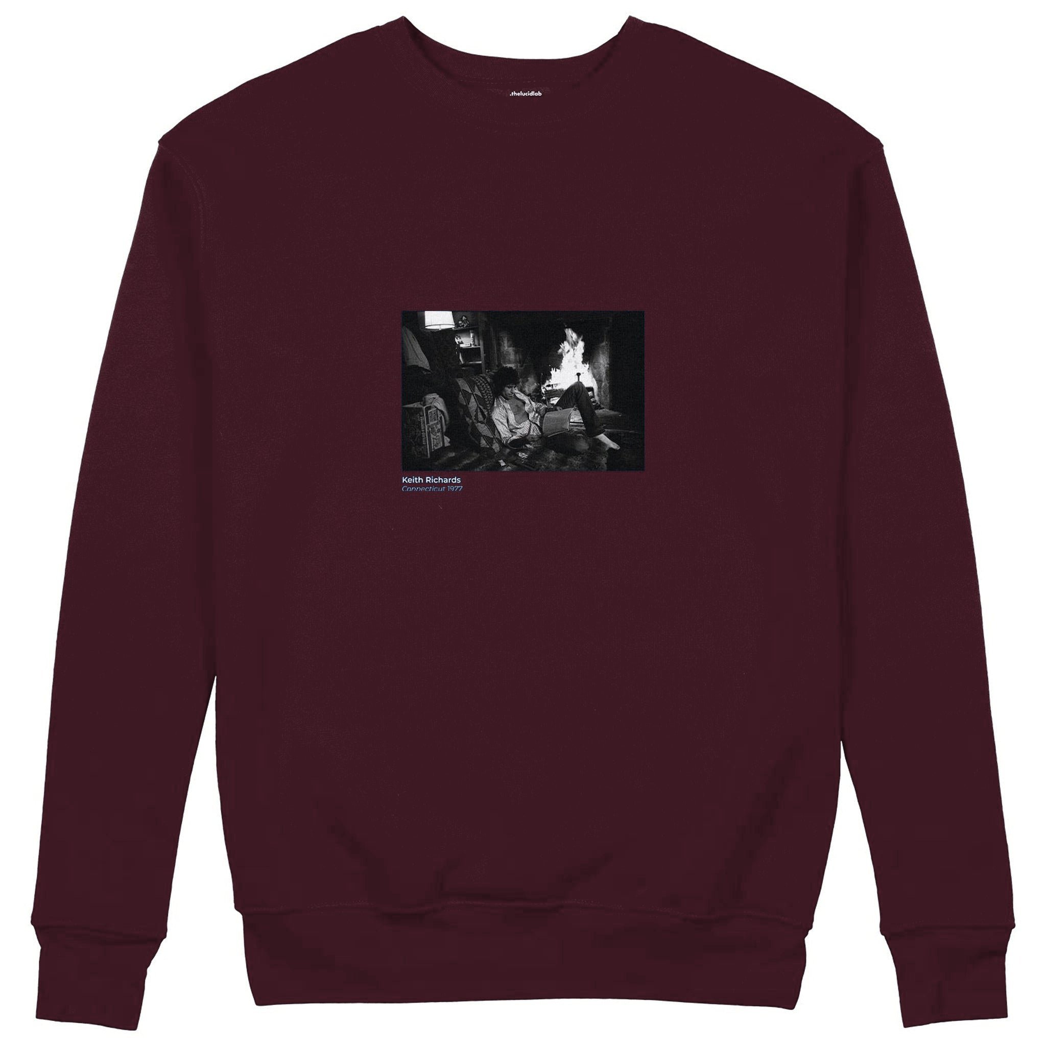 Keith Richards Connecticut 1977 Sweatshirt — Bordo — Görsel 1