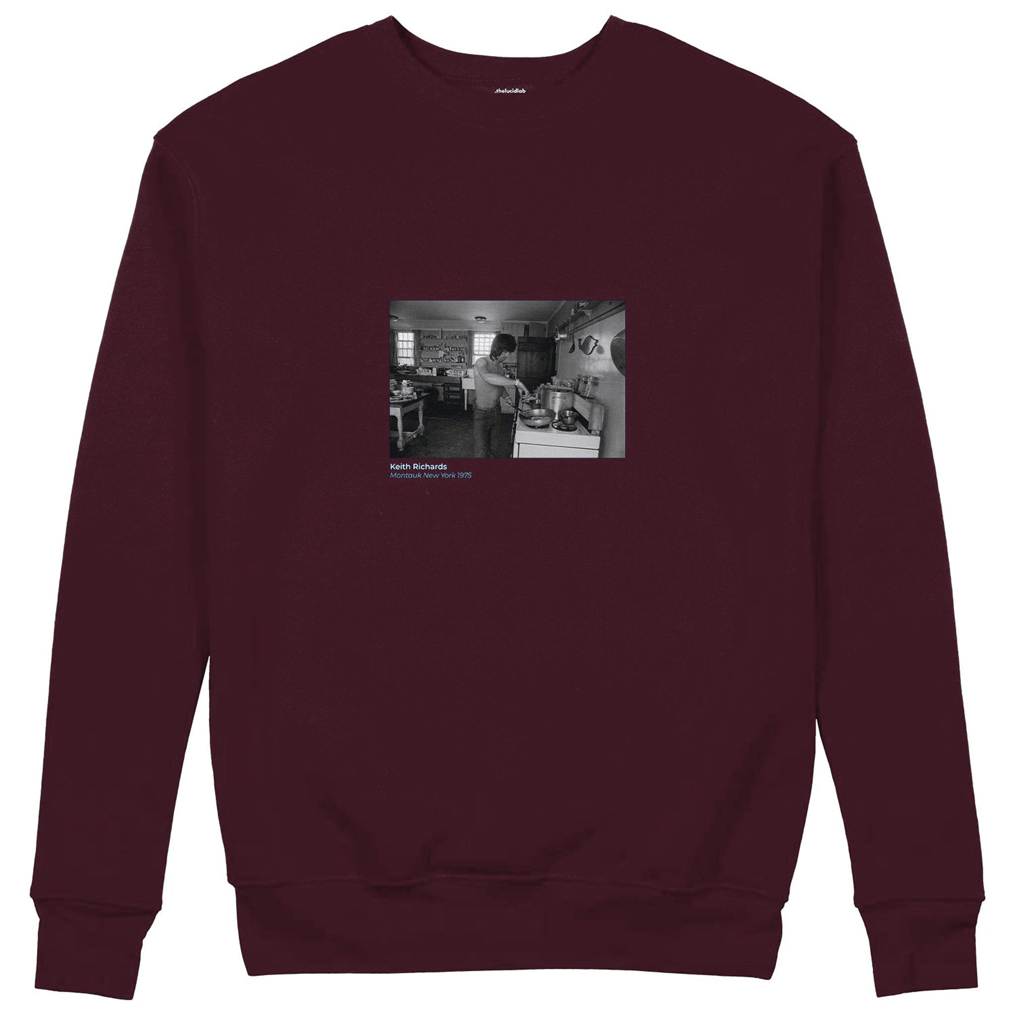 Keith Richards Montauk New York 1975 Sweatshirt — Bordo — Görsel 1