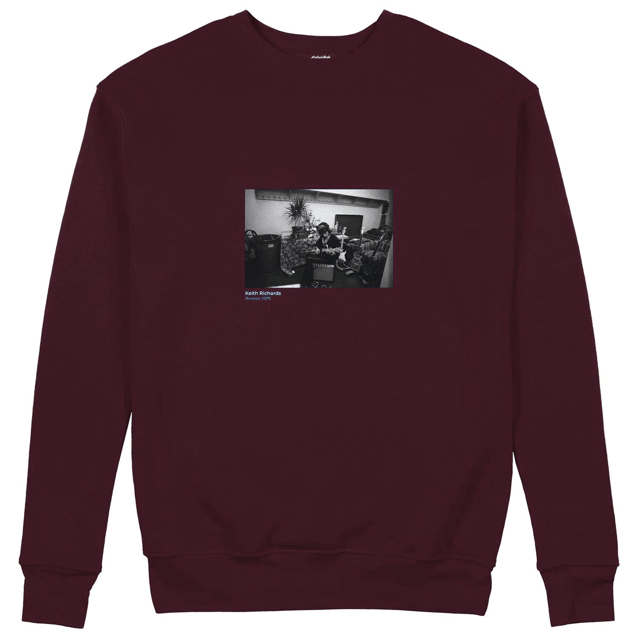 Keith Richards Boston 1975 Sweatshirt — Bordo — Görsel 1