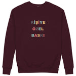 Kişiye Özel Baskılı Sweatshirt — Bordo — Görsel 1