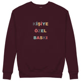 Kişiye Özel Baskılı Sweatshirt — Bordo — Görsel 1