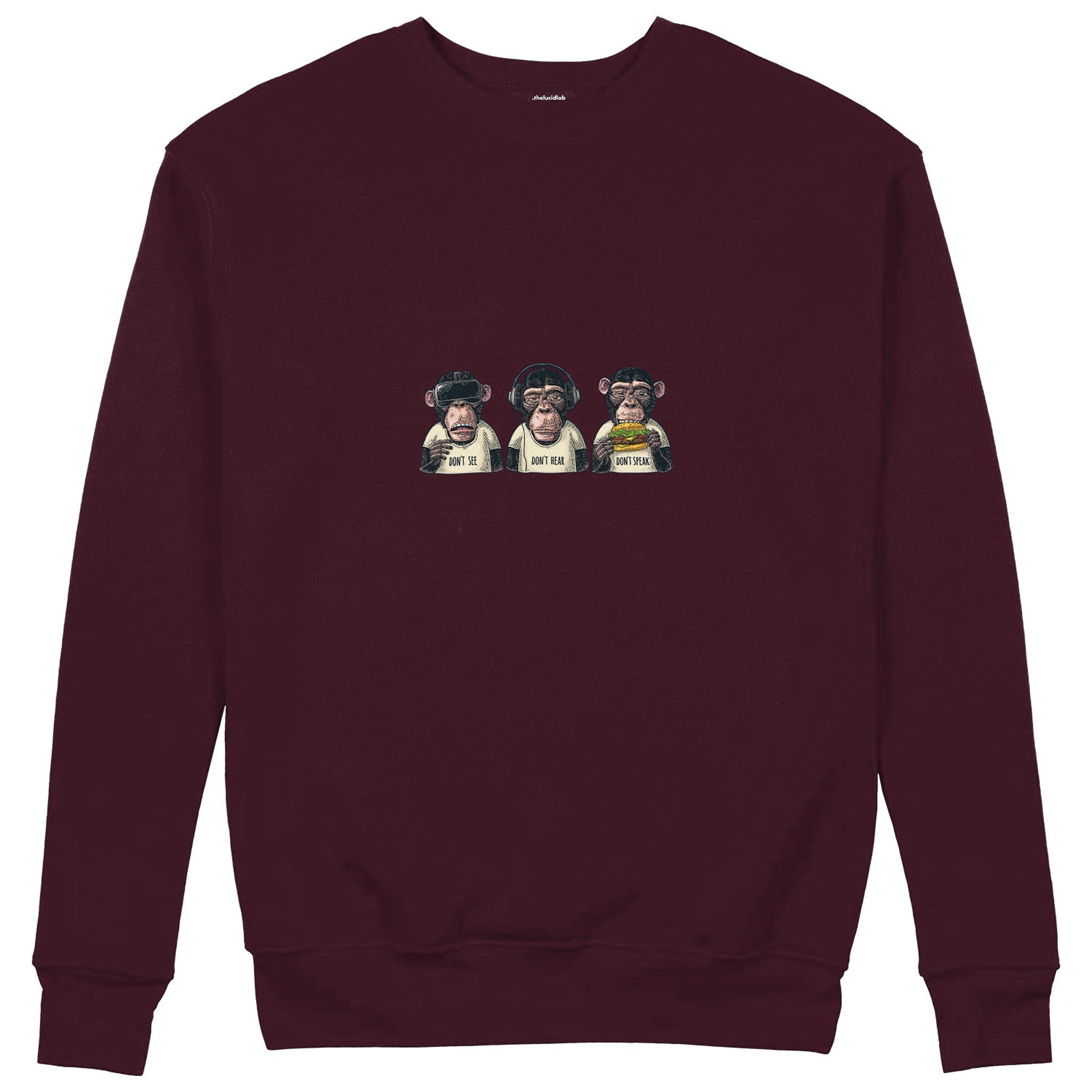 Diplomatic Monkeys Sweatshirt — Bordo — Görsel 1