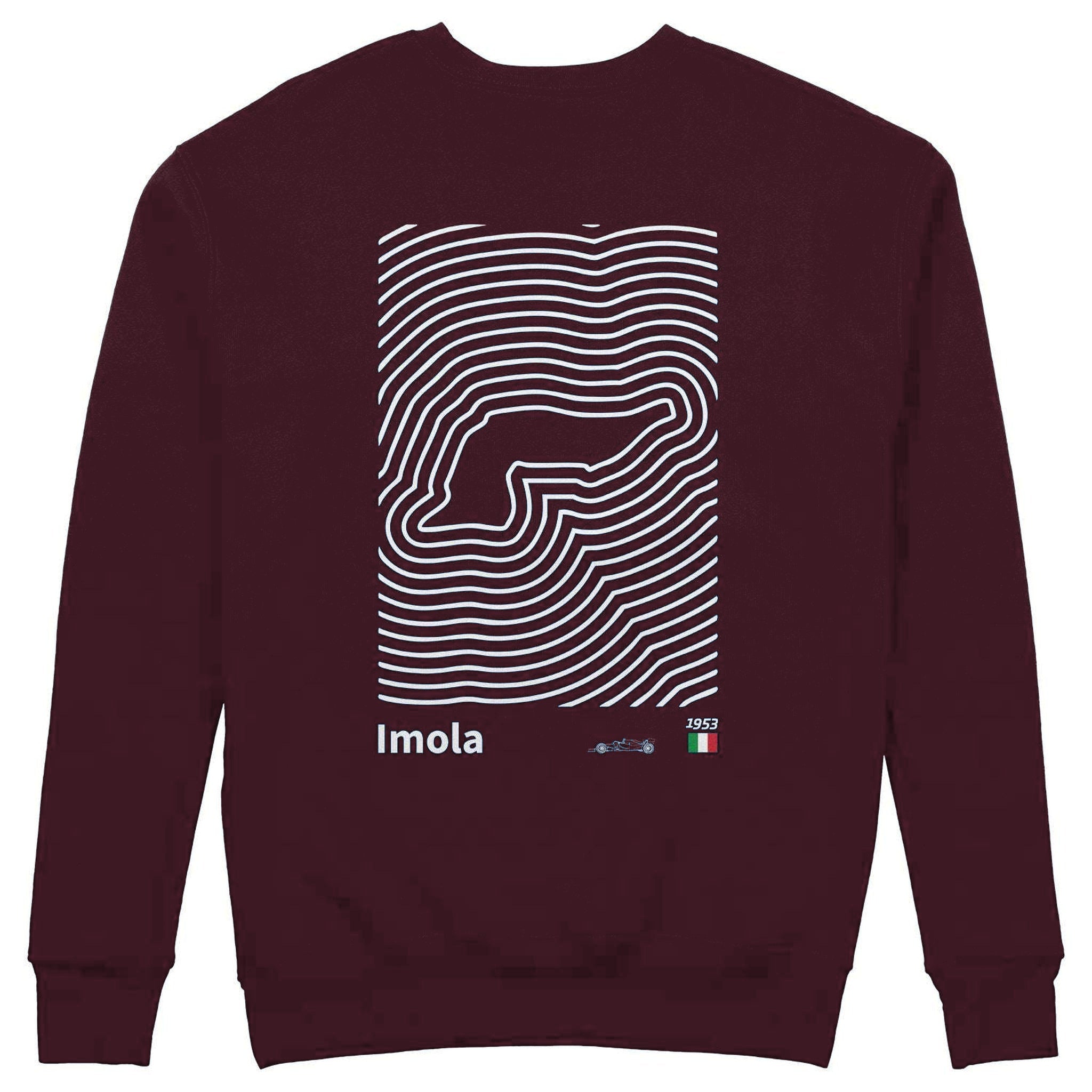 Imola Circuit Artwork Sweatshirt — Bordo — Görsel 1