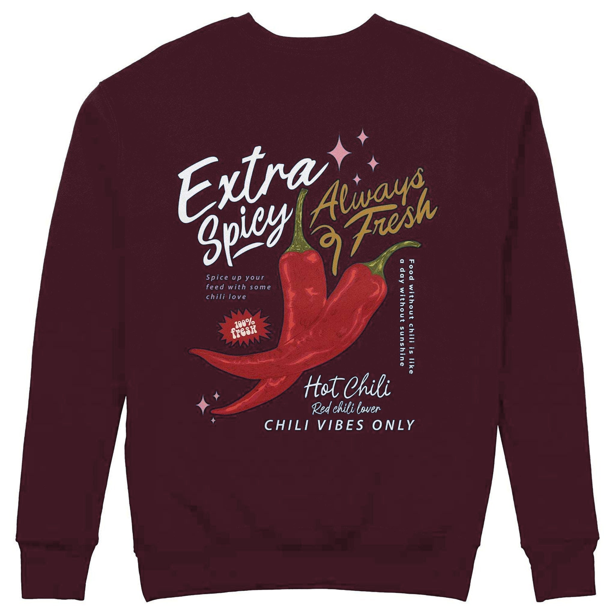 Chili Vibes Only Sweatshirt — Bordo — Görsel 1