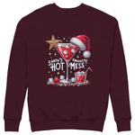 Hot Mess Sweatshirt — Bordo — Görsel 1