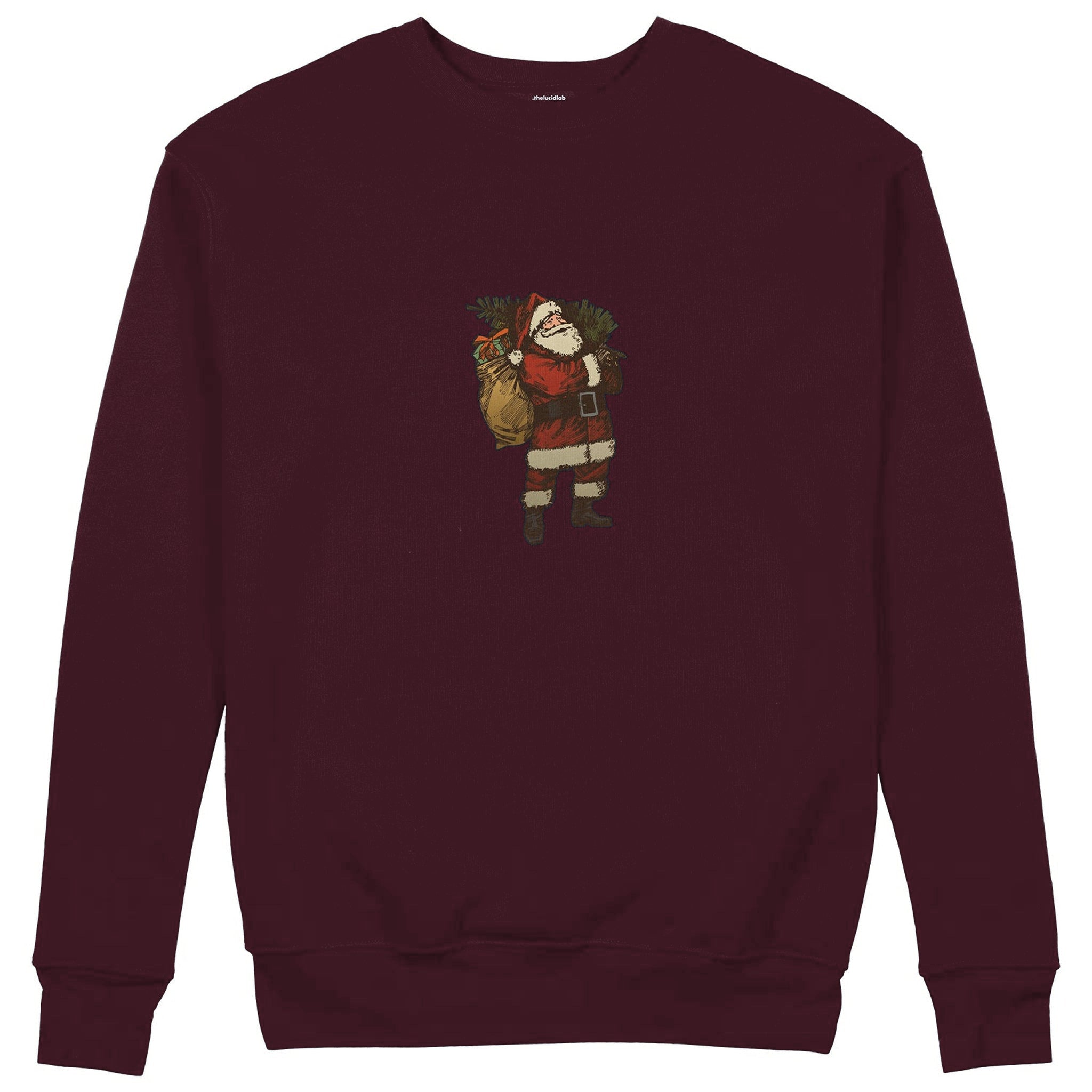 Vintage Santa Sweatshirt — Bordo — Görsel 1