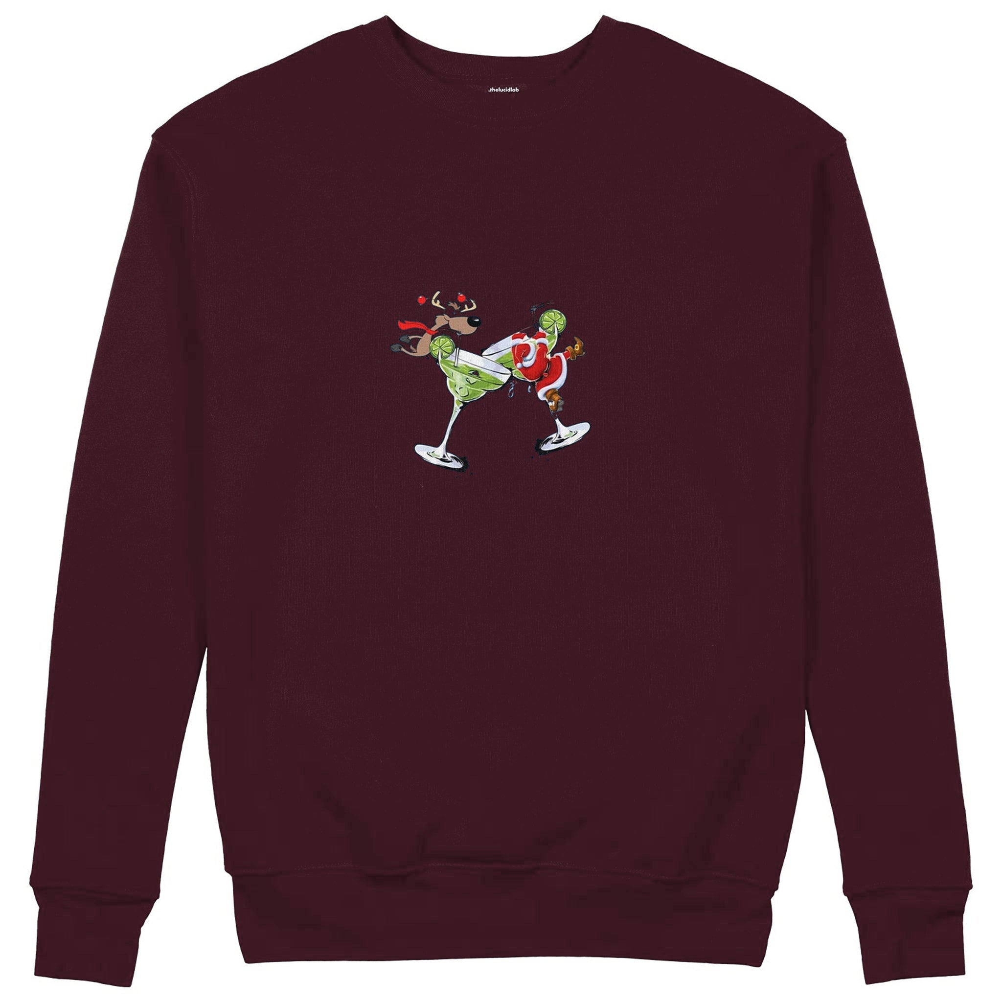 Tipsy Santa Sweatshirt — Bordo — Görsel 1