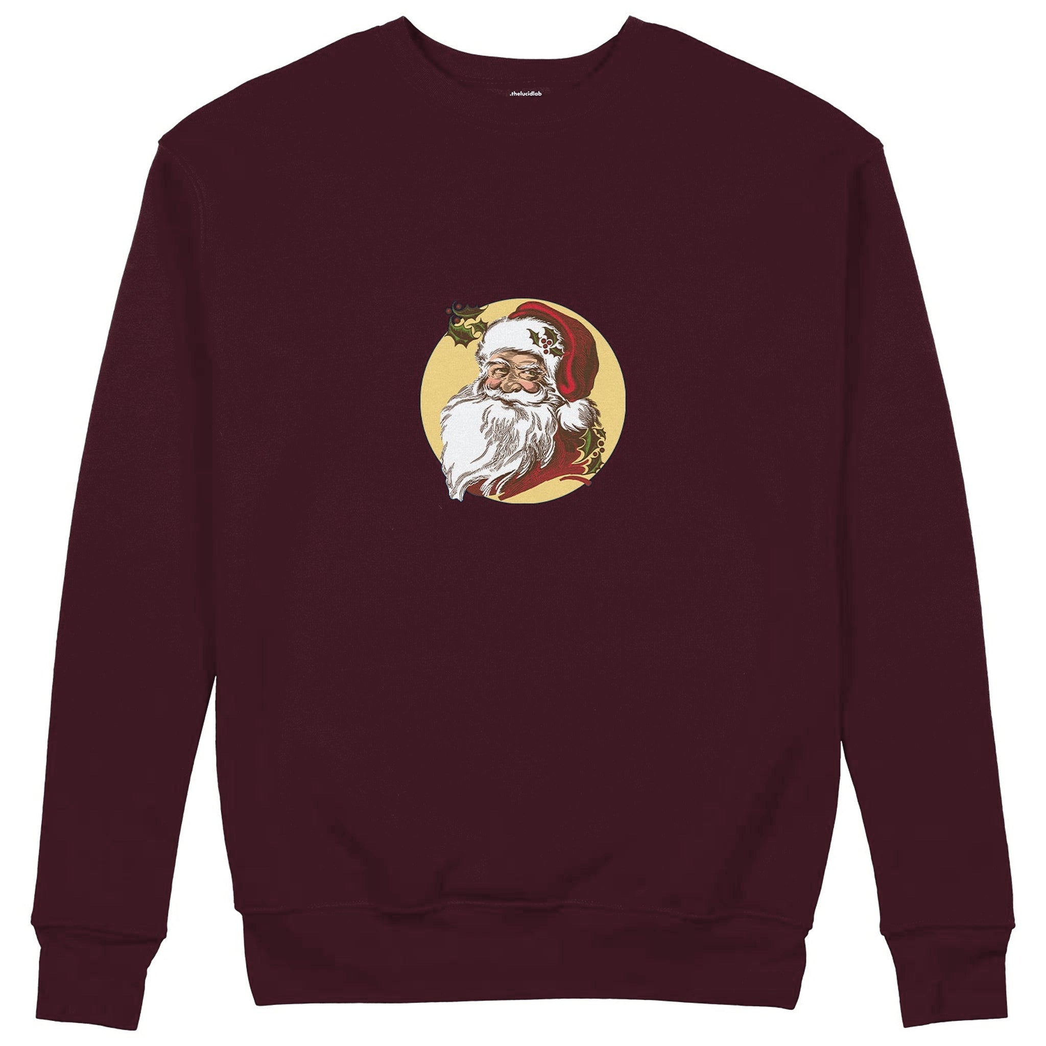 Vintage Santa Portrait Sweatshirt — Bordo — Görsel 1