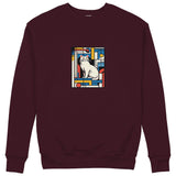 Bauhaus Cat Sweatshirt — Bordo — Görsel 1