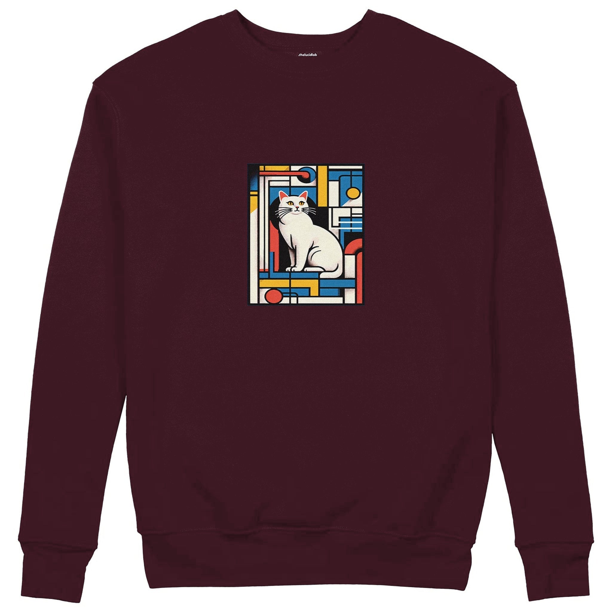 Bauhaus Cat Sweatshirt — Bordo — Görsel 1