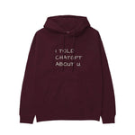 I Told ChatGPT About U Hoodie — Bordo — Görsel 1