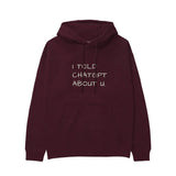 I Told ChatGPT About U Hoodie — Bordo — Görsel 1