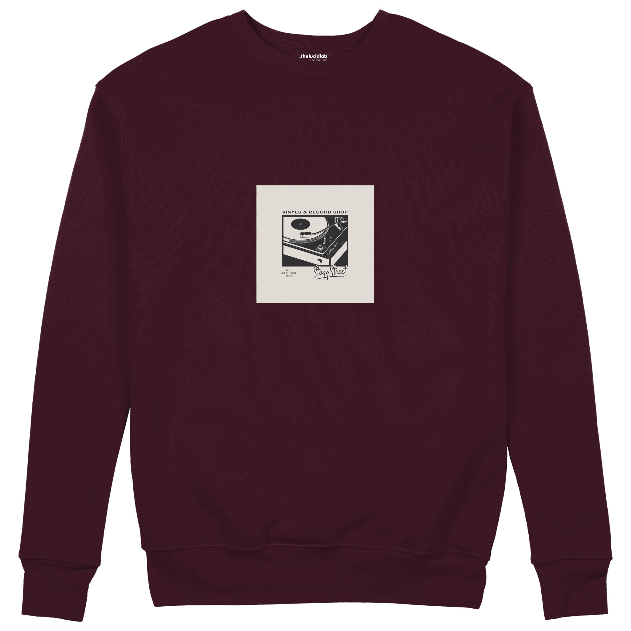Vinyl Dreams Sweatshirt — Bordo — Ön