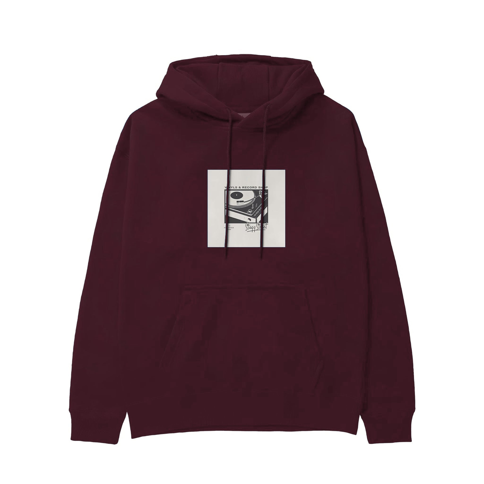 Vinyl Dreams Hoodie — Bordo — Görsel 1