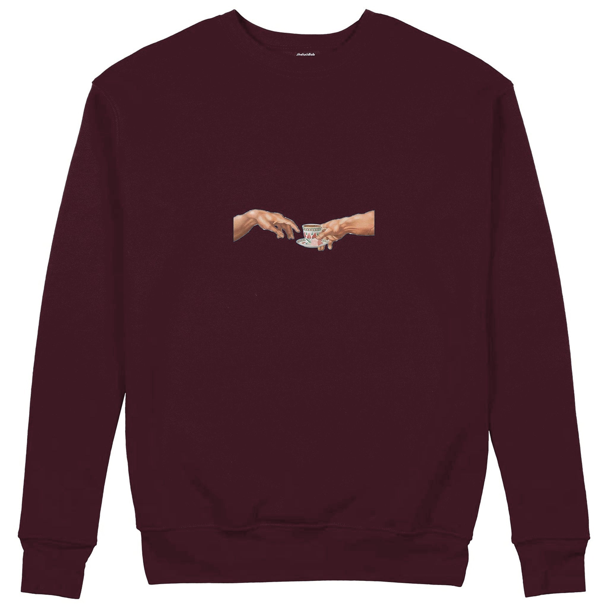 The Creation of Turkish Coffee Sweatshirt — Bordo — Görsel 1