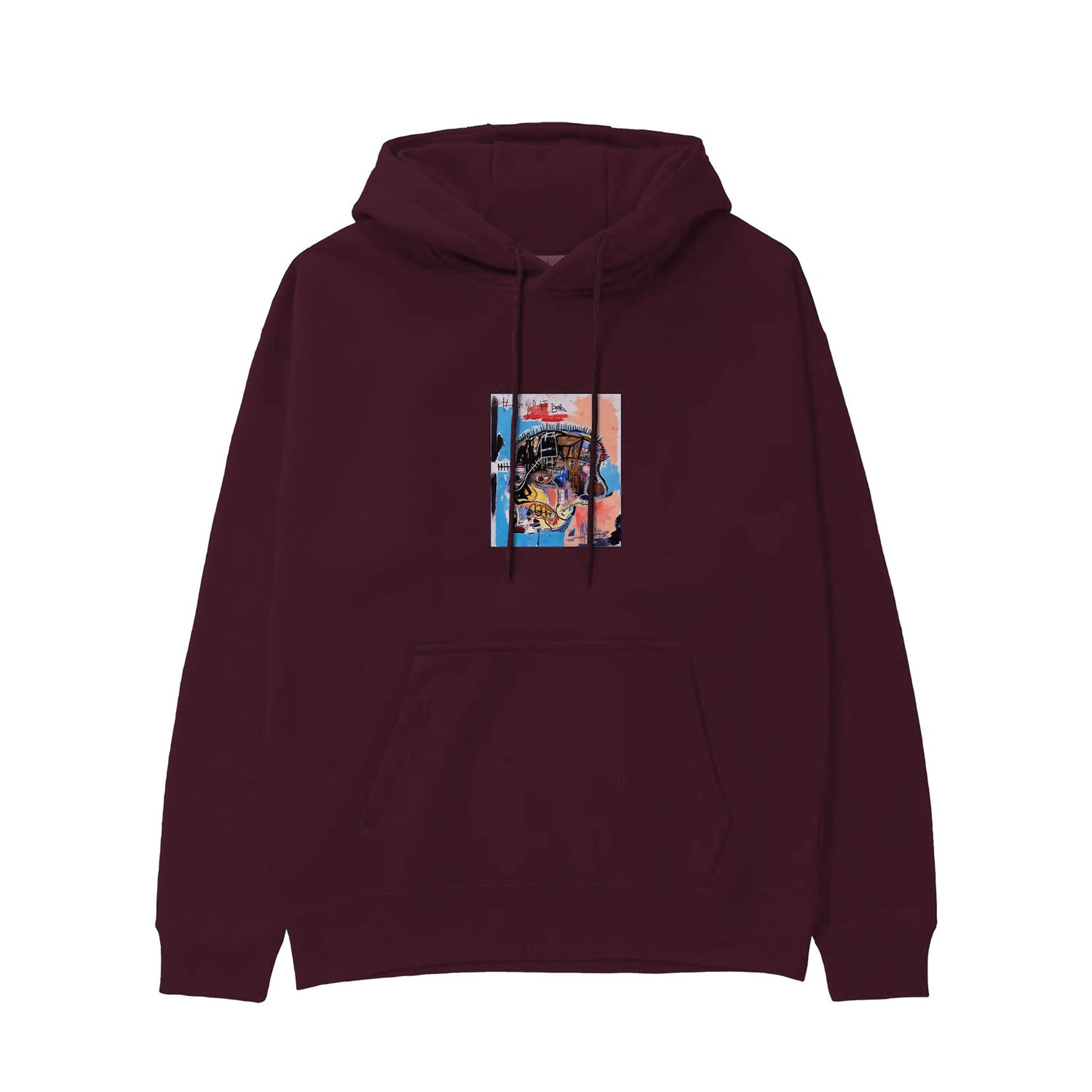 Basquiat Skull (1981) Hoodie — Bordo — Görsel 1