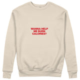 Burn Calories Sweatshirt - Bej - ön görünüm