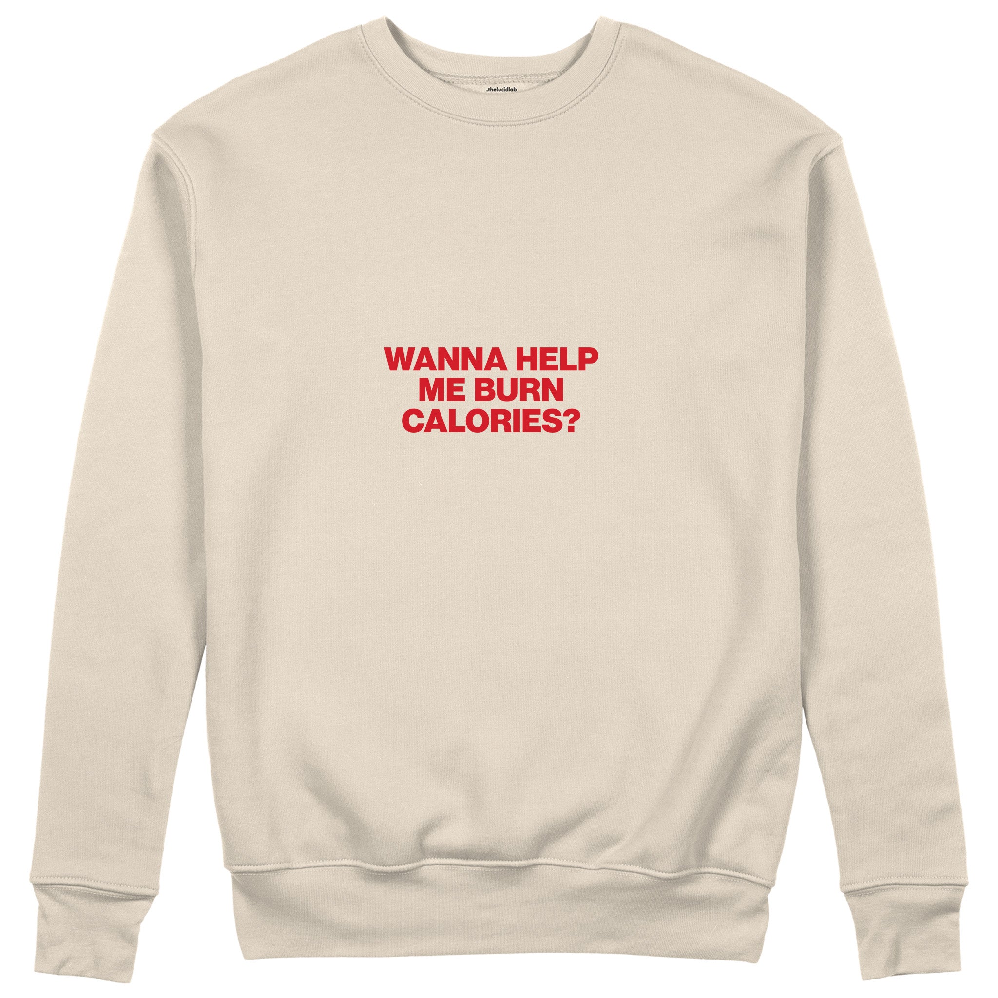Burn Calories Sweatshirt - Bej - ön görünüm