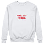 Burn Calories Sweatshirt - Beyaz - ön görünüm