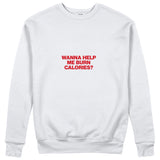 Burn Calories Sweatshirt - Beyaz - ön görünüm