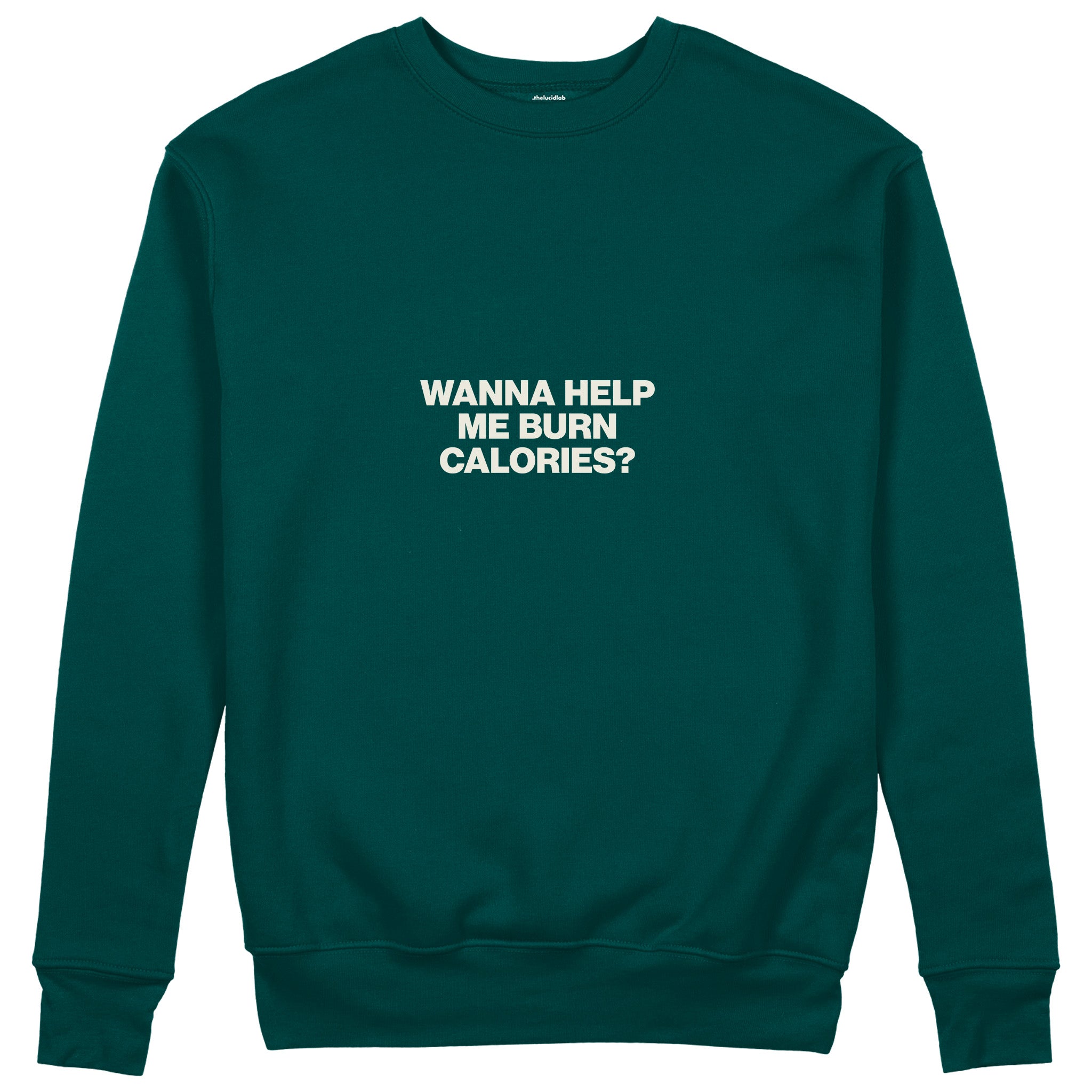Burn Calories Sweatshirt - Koyu Yeşil - ön görünüm