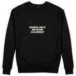 Burn Calories Sweatshirt - Siyah - ön görünüm