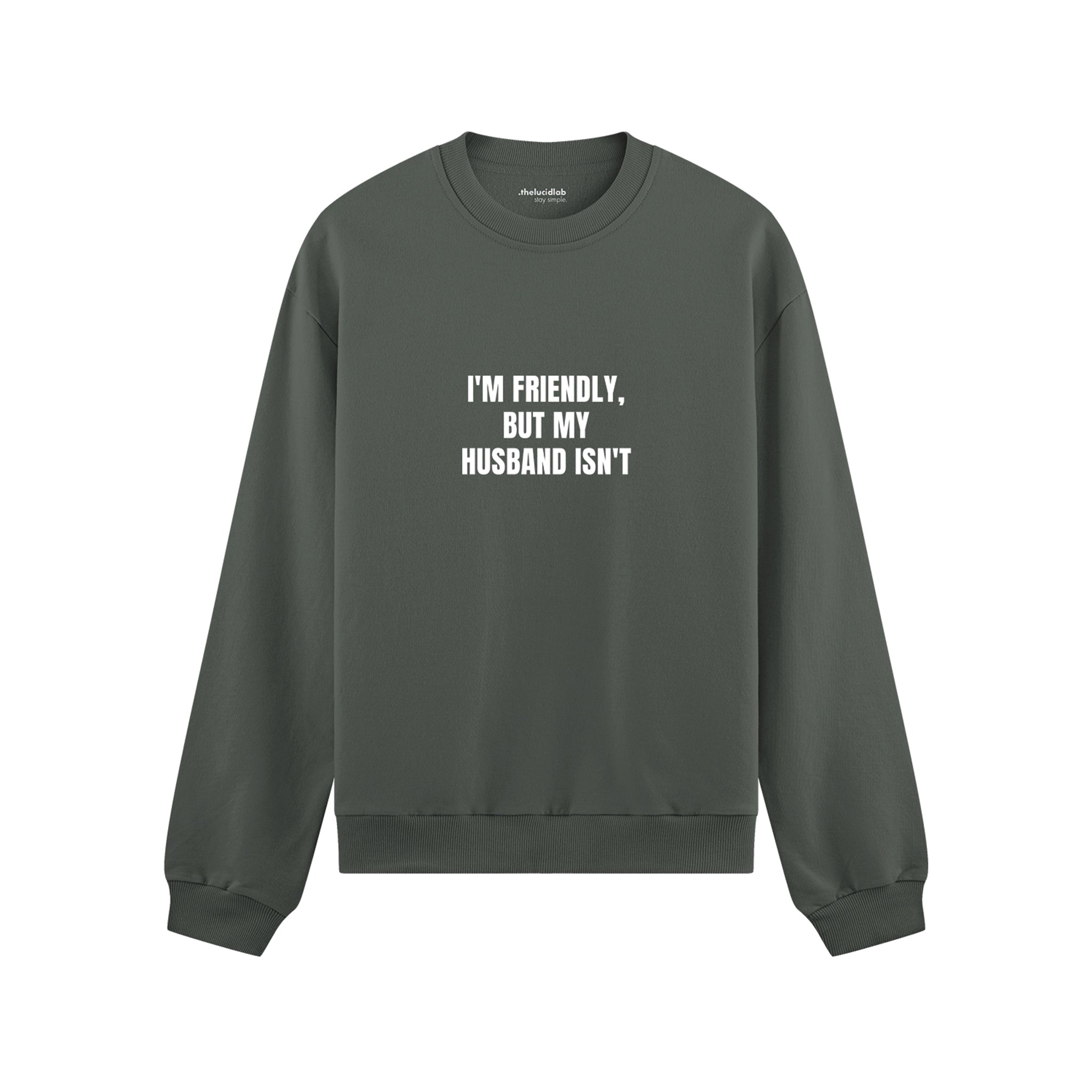 But My Husband Oversize Sweatshirt - Antrasit - ön görünüm