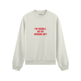 But My Husband Oversize Sweatshirt - Beyaz - ön görünüm