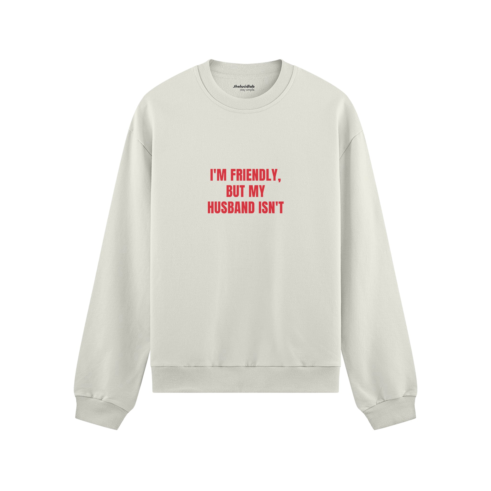 But My Husband Oversize Sweatshirt - Beyaz - ön görünüm