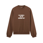 But My Husband Oversize Sweatshirt - Kahverengi - ön görünüm