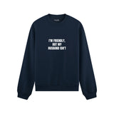 But My Husband Oversize Sweatshirt - Lacivert - ön görünüm