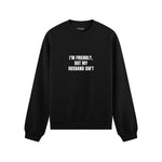 But My Husband Oversize Sweatshirt - Siyah - ön görünüm
