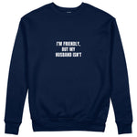 But My Husband Sweatshirt - Lacivert - ön görünüm