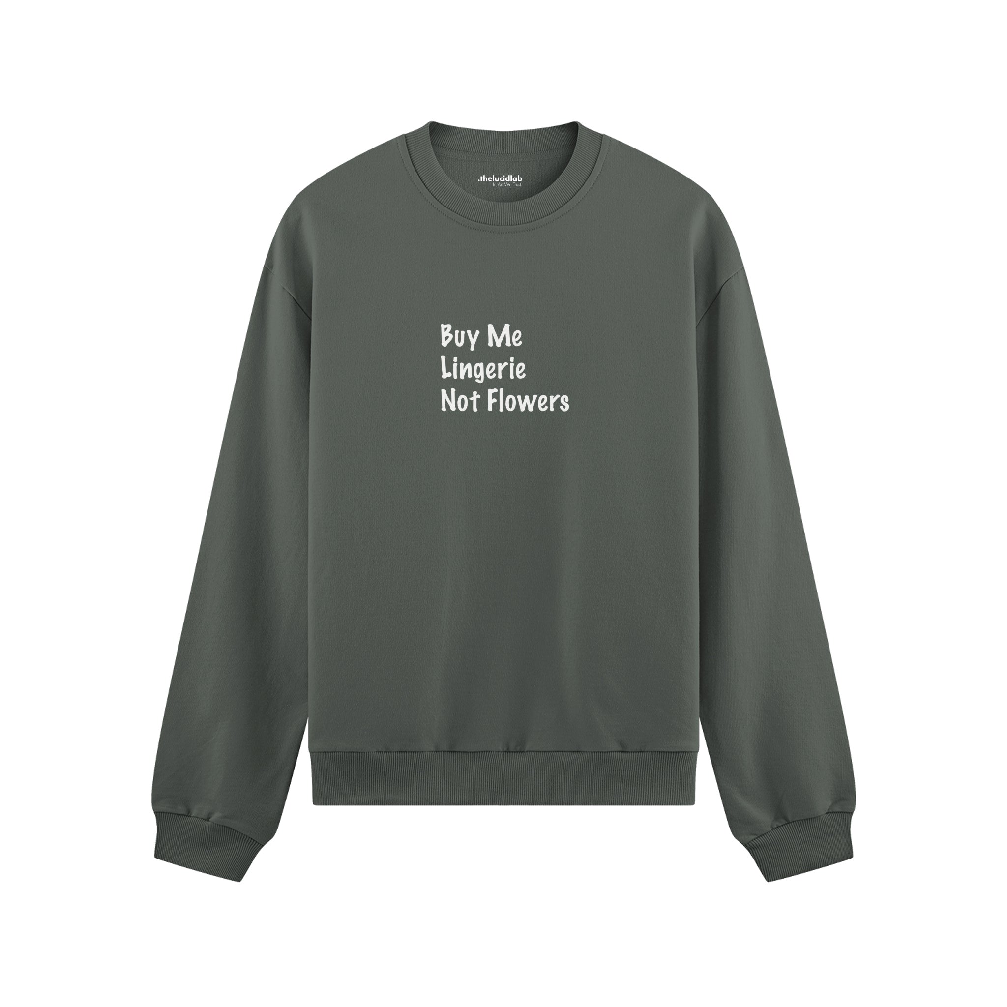 Buy Me Lingerie Oversize Sweatshirt - Antrasit - ön görünüm