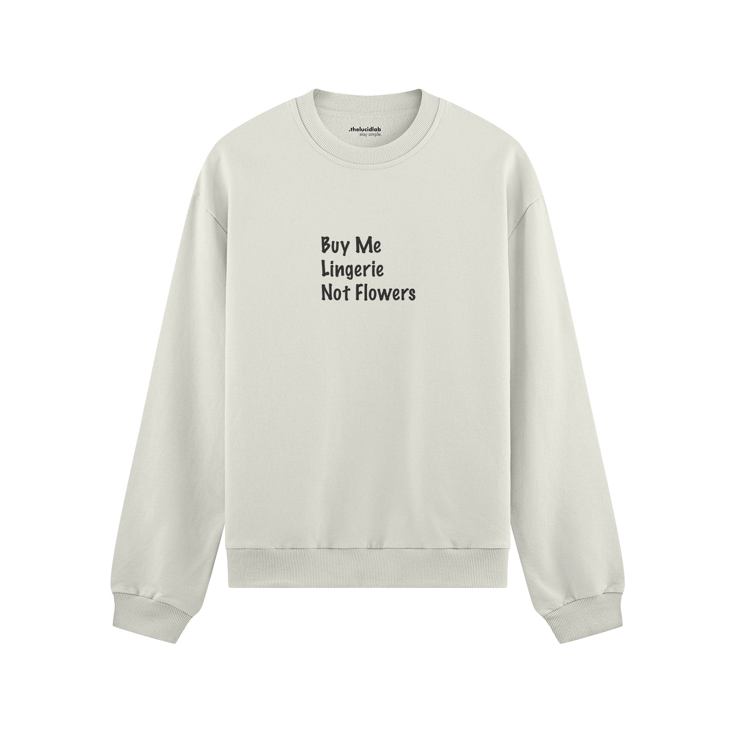 Buy Me Lingerie Oversize Sweatshirt - Beyaz - ön görünüm