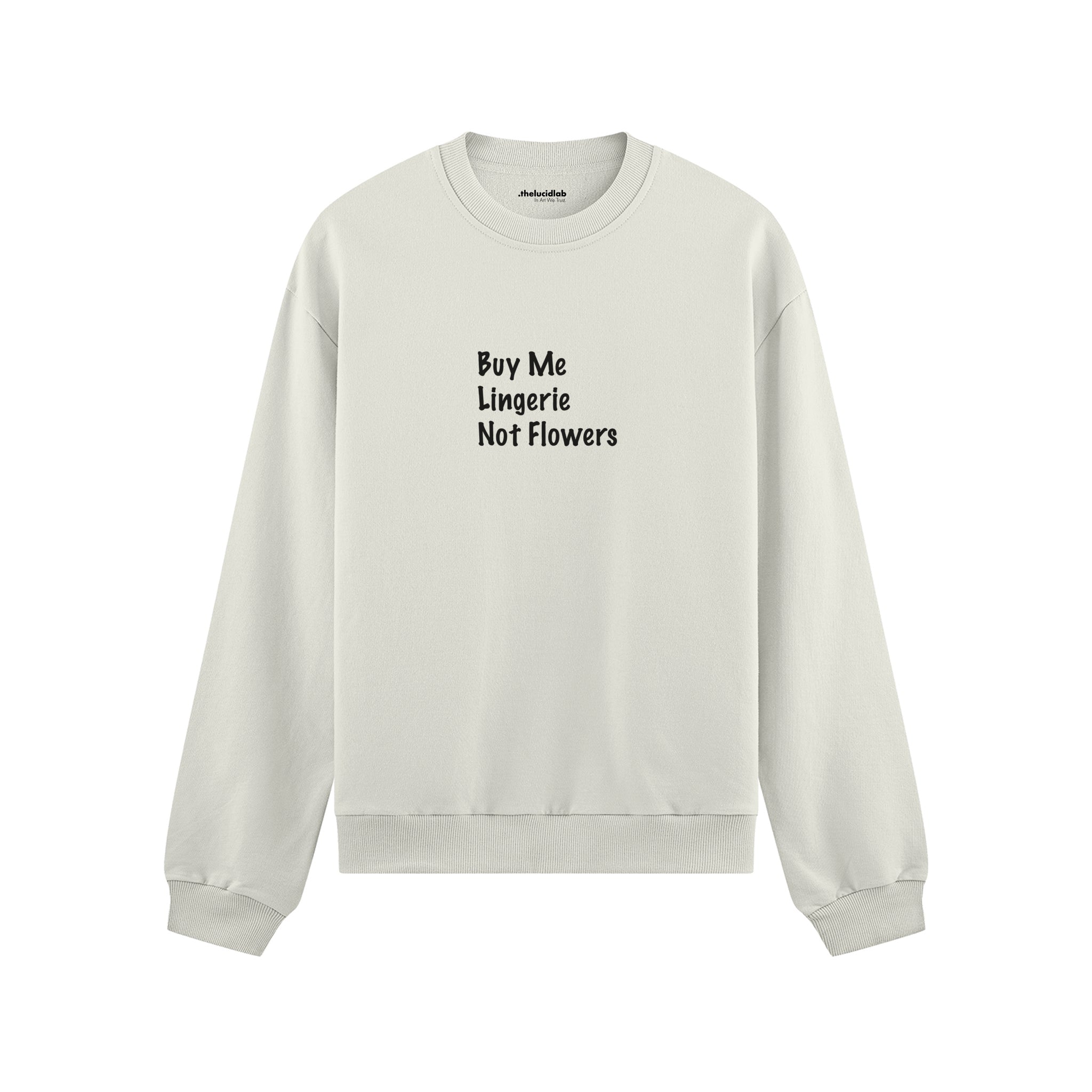 Buy Me Lingerie Oversize Sweatshirt - Beyaz - ön görünüm