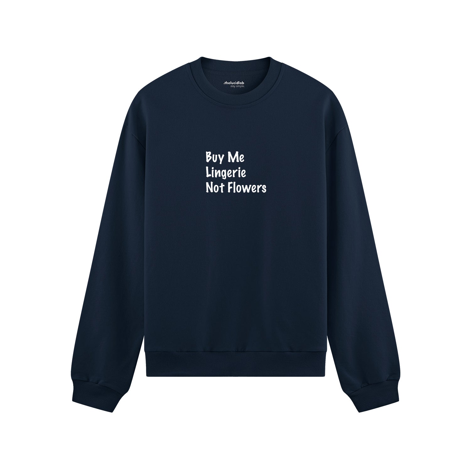 Buy Me Lingerie Oversize Sweatshirt - Lacivert - ön görünüm
