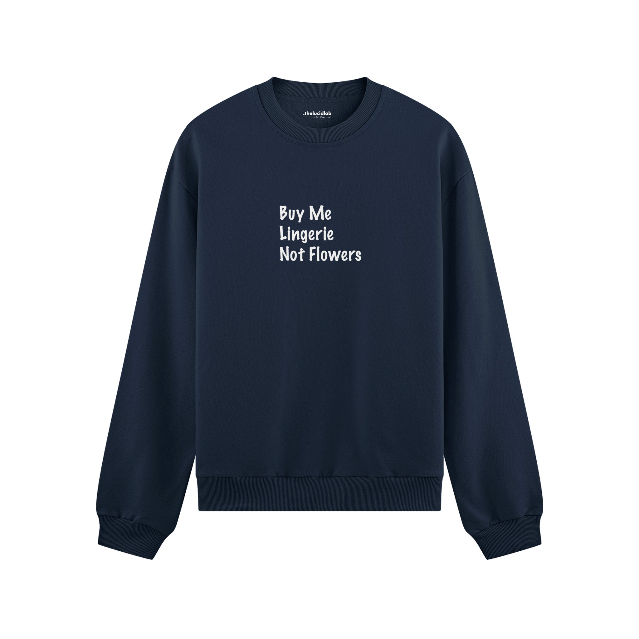 Buy Me Lingerie Oversize Sweatshirt - Lacivert - ön görünüm
