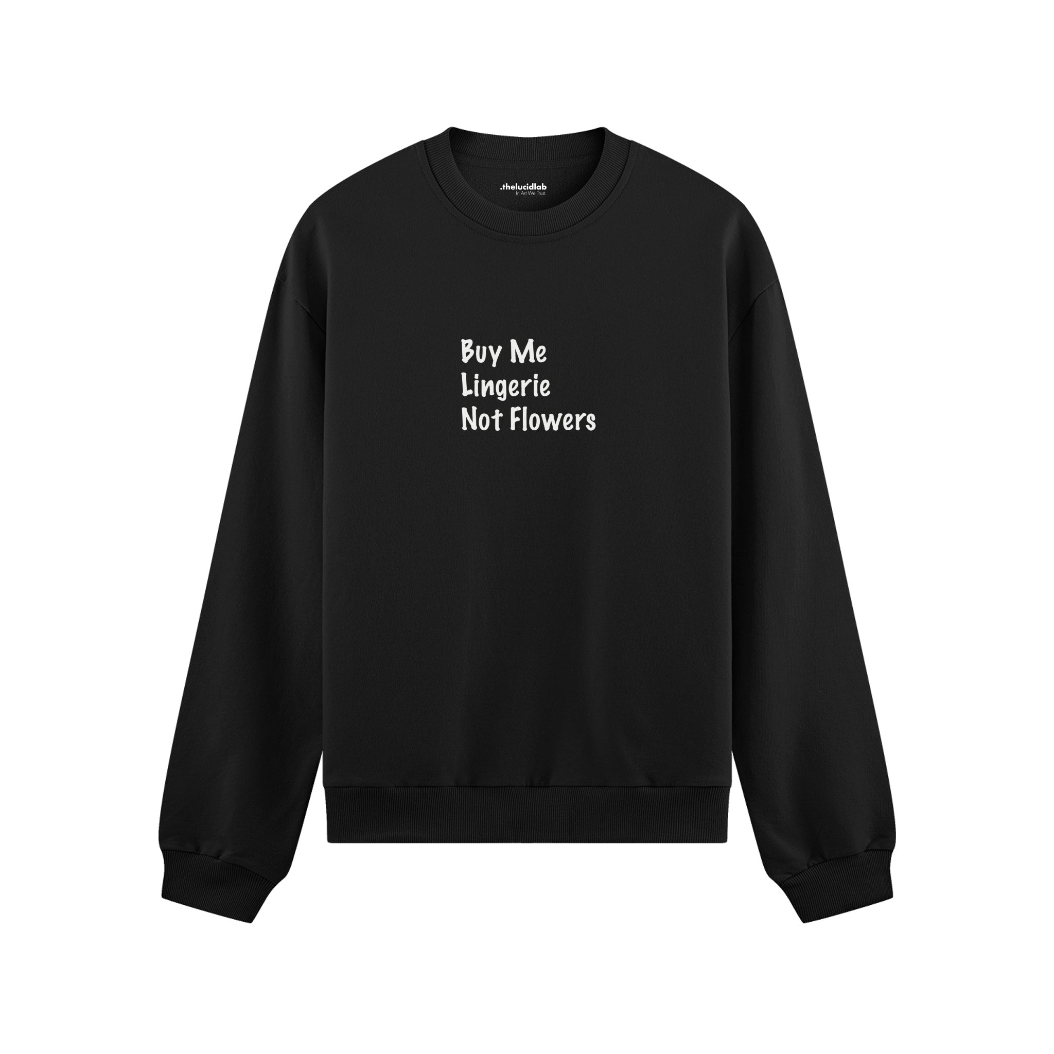 Buy Me Lingerie Oversize Sweatshirt - Siyah - ön görünüm
