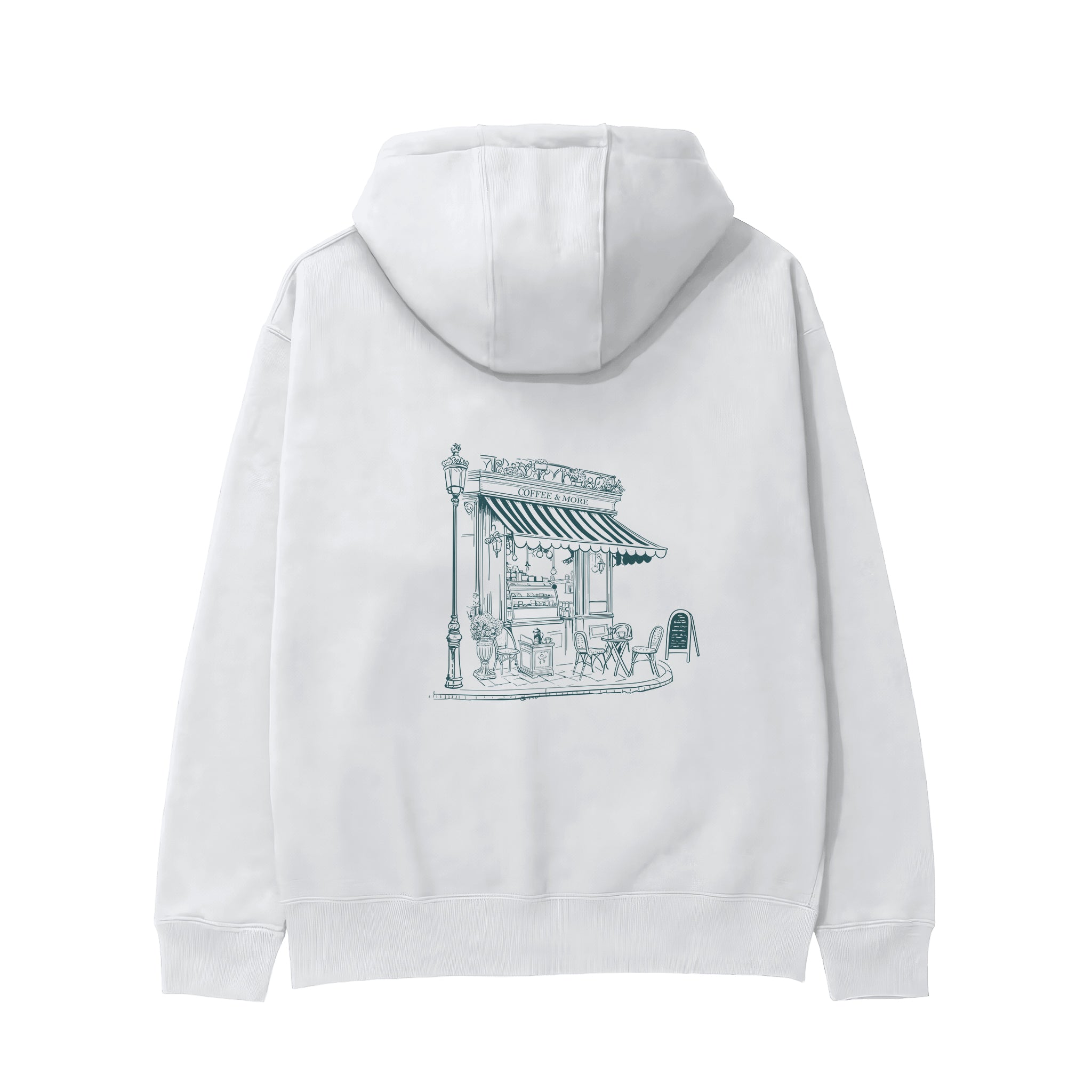 Café de Paris Hoodie - Beyaz - arka görünüm