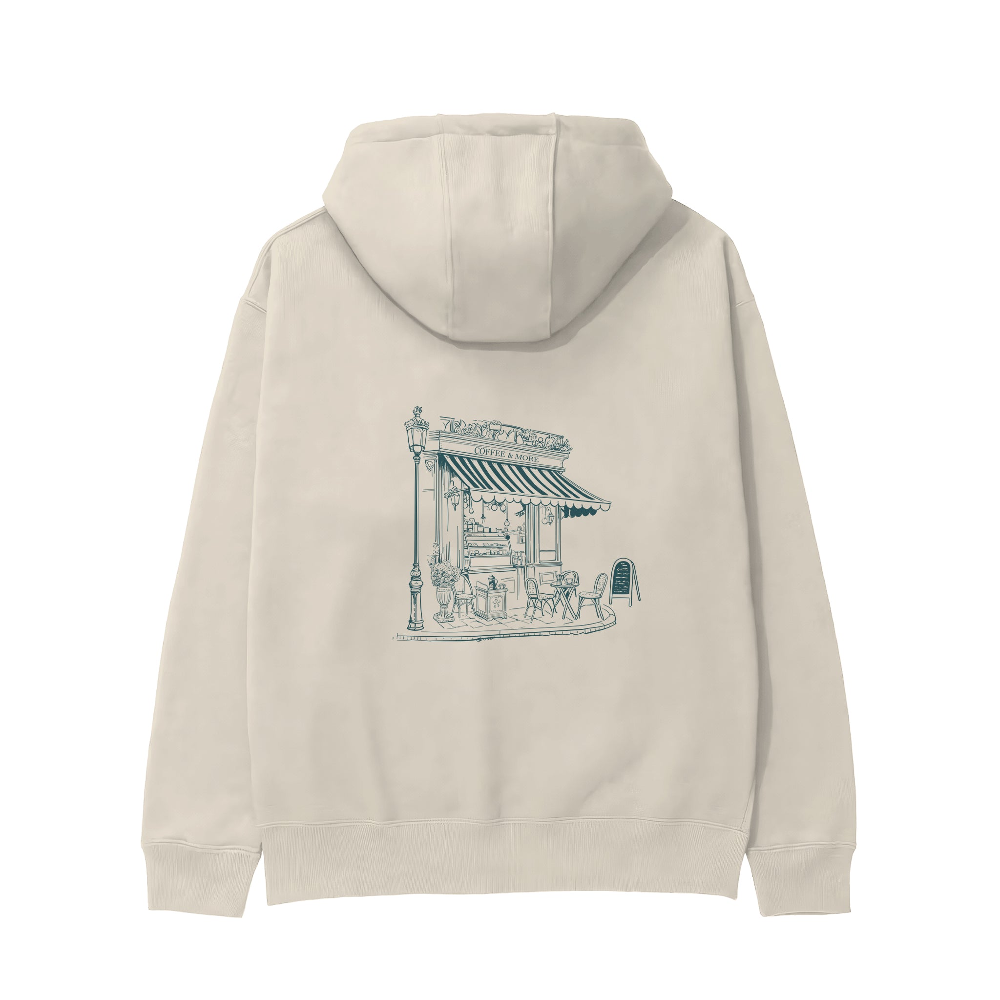 Café de Paris Hoodie - Krem - arka görünüm