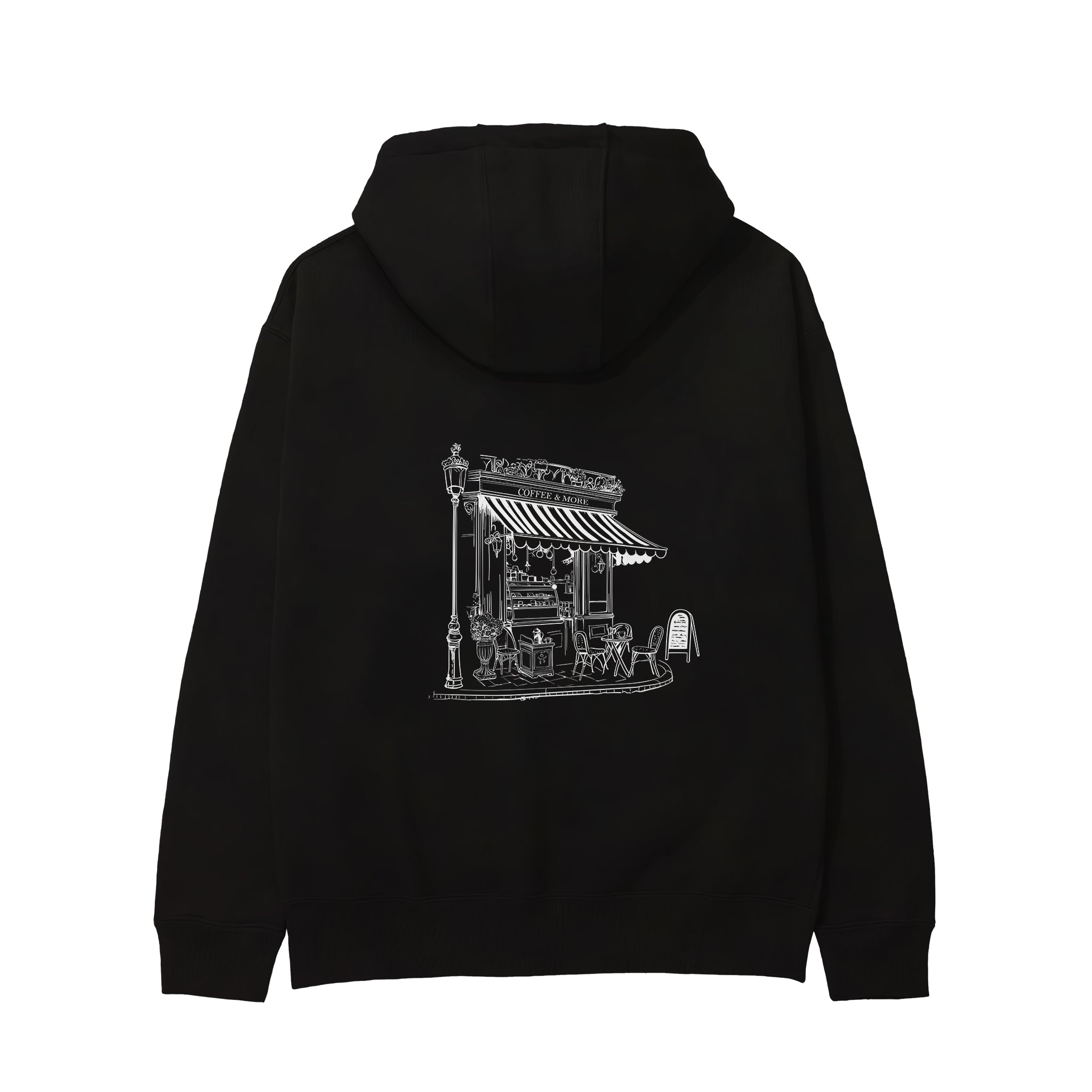 Café de Paris Hoodie - Siyah - arka görünüm