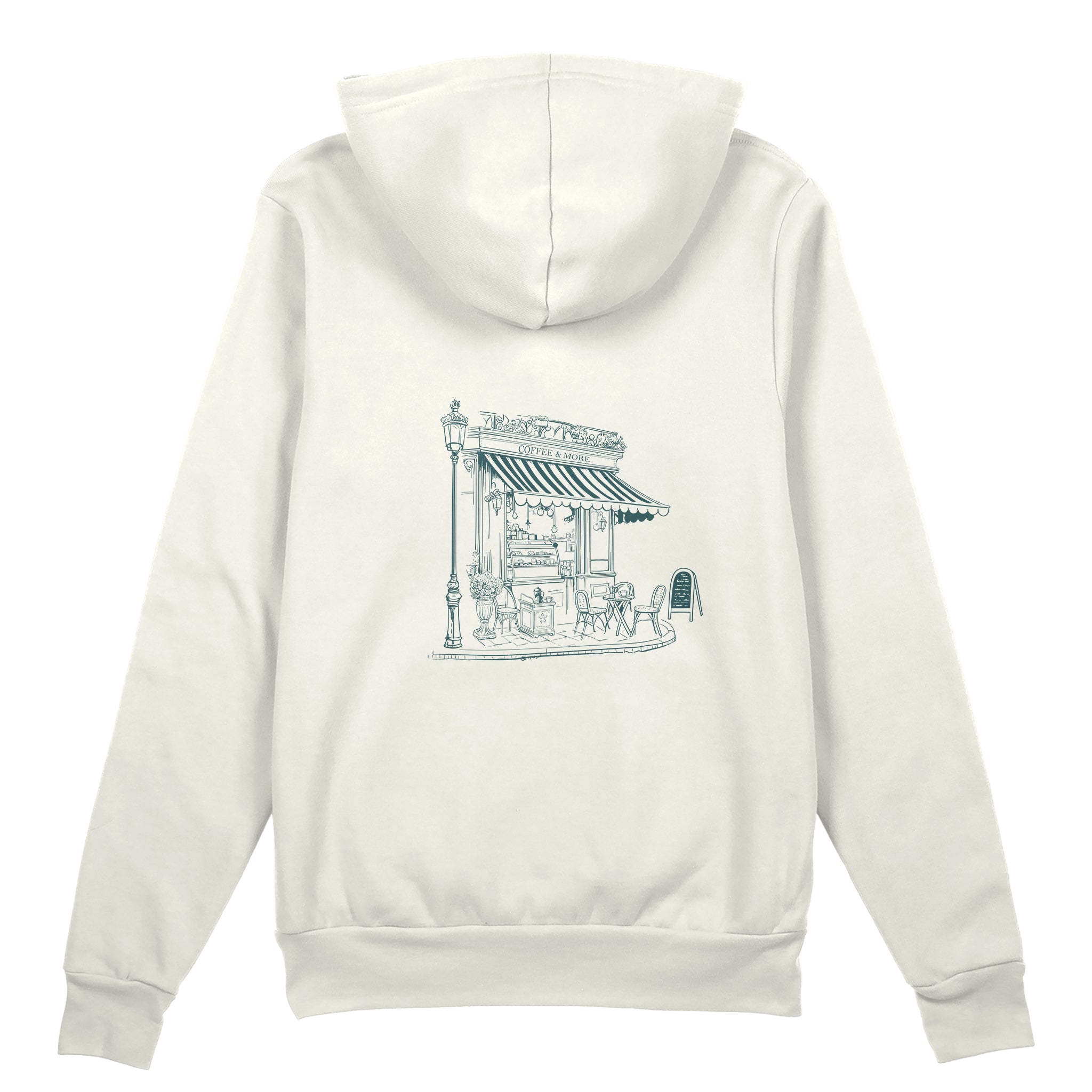 Café de Paris Oversize Hoodie - Beyaz - arka görünüm